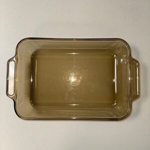 Anchor Bakeware 8" x 11.5" x 2" Baking Dish 2 QT Amber Glass Casserole Ovenware